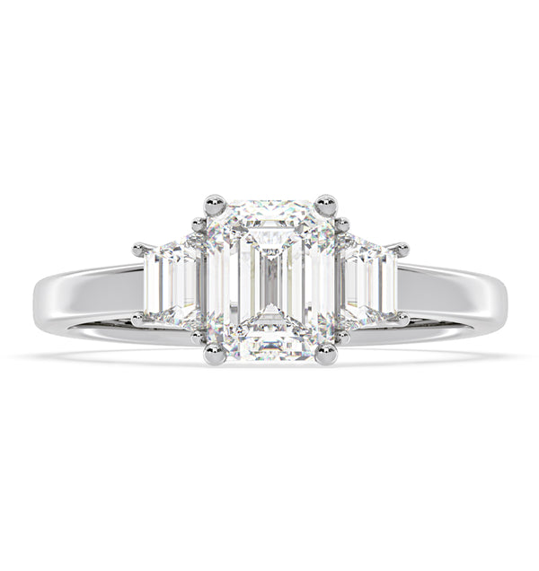 Erika Lab Diamond 1.70ct Emerald Cut Ring in 18K White Gold F/VS1